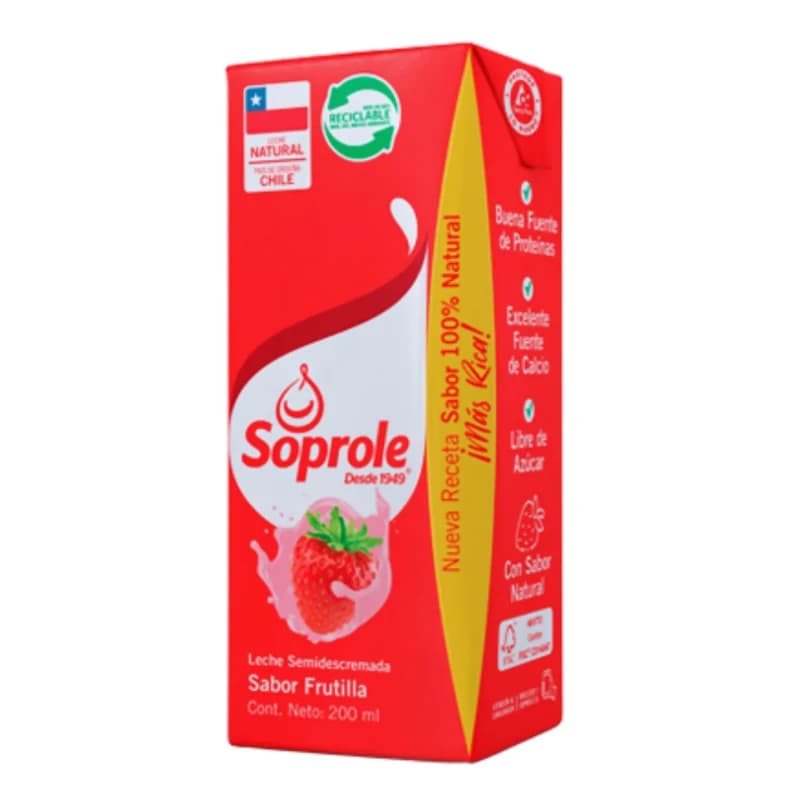 Imagen de Leche Soprole Frutilla 200ml.