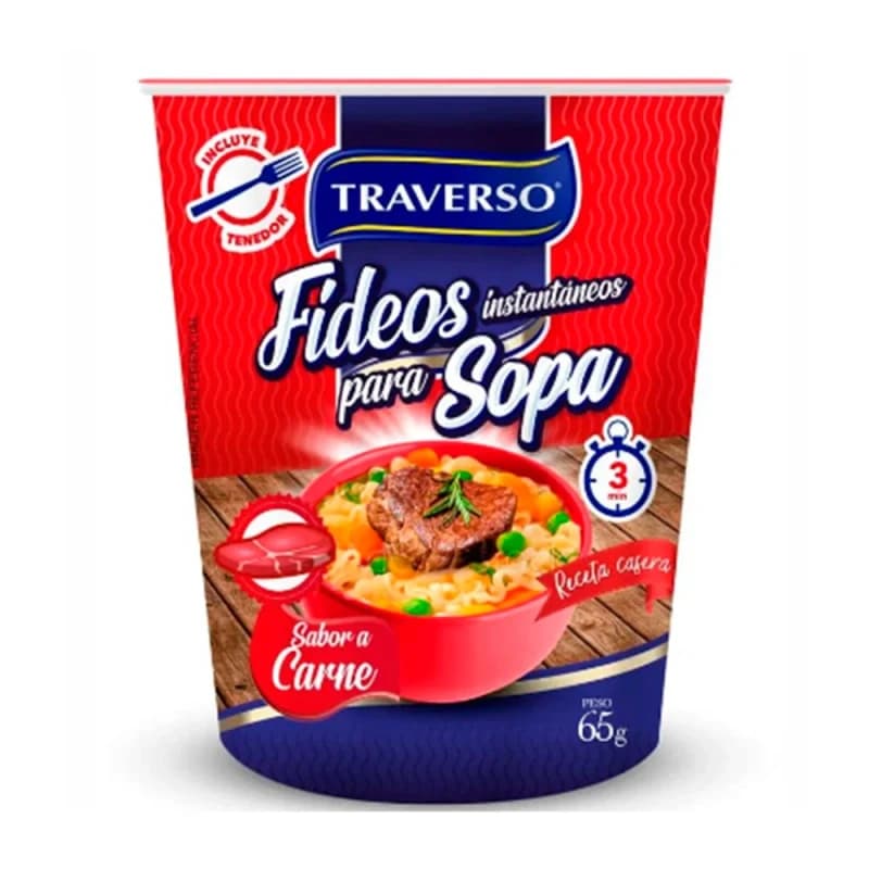 Imagen de Sopa de Fideos Traverso Sabor Carne 65gr