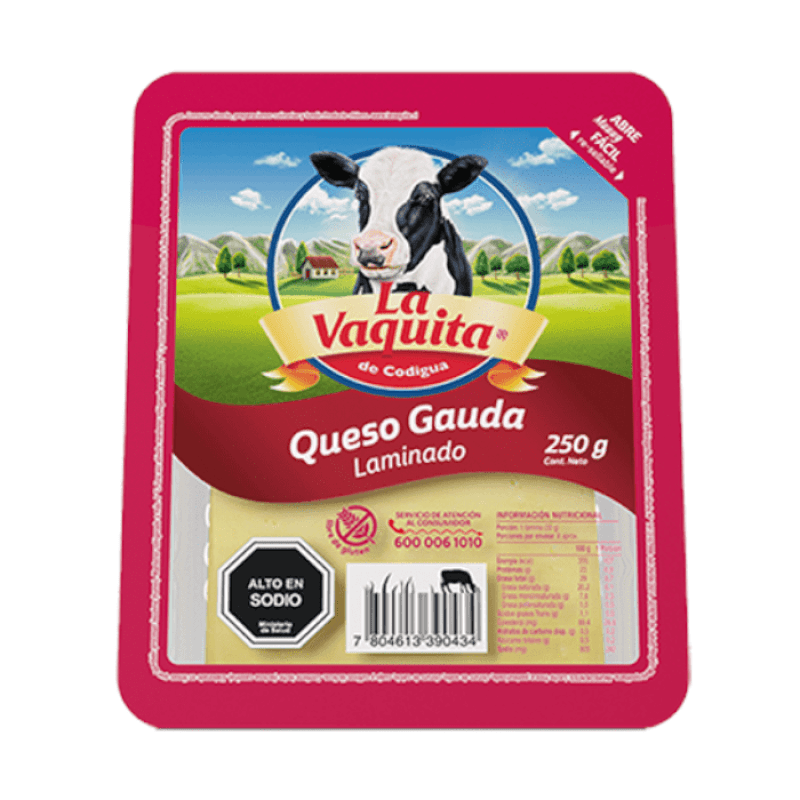 Imagen de Queso Gauda La Vaquita 15Lam. 250g
