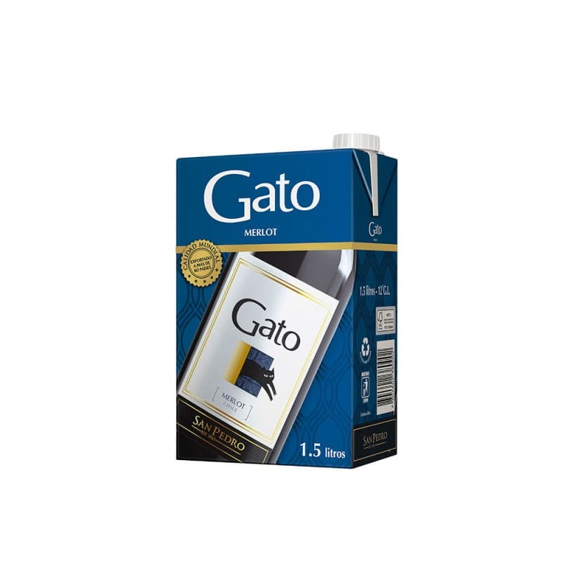 Imagen de Vino Gato Merlot Caja 1.5 Lt.