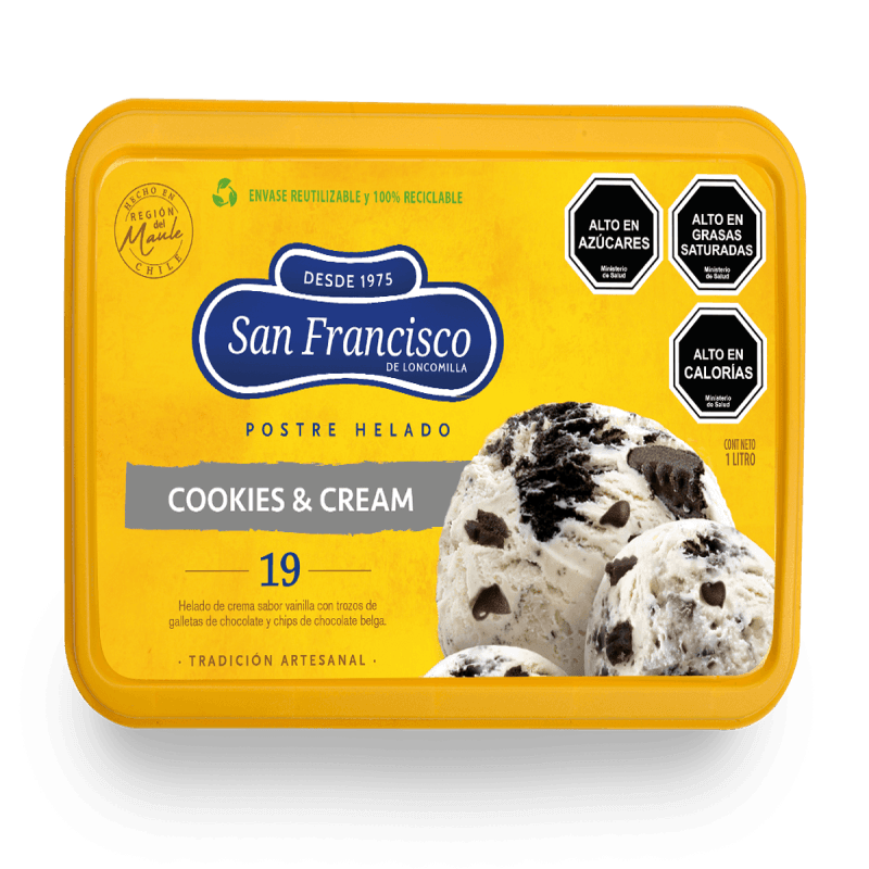 Imagen de Postre San Francisco Cookies and Creams 1L