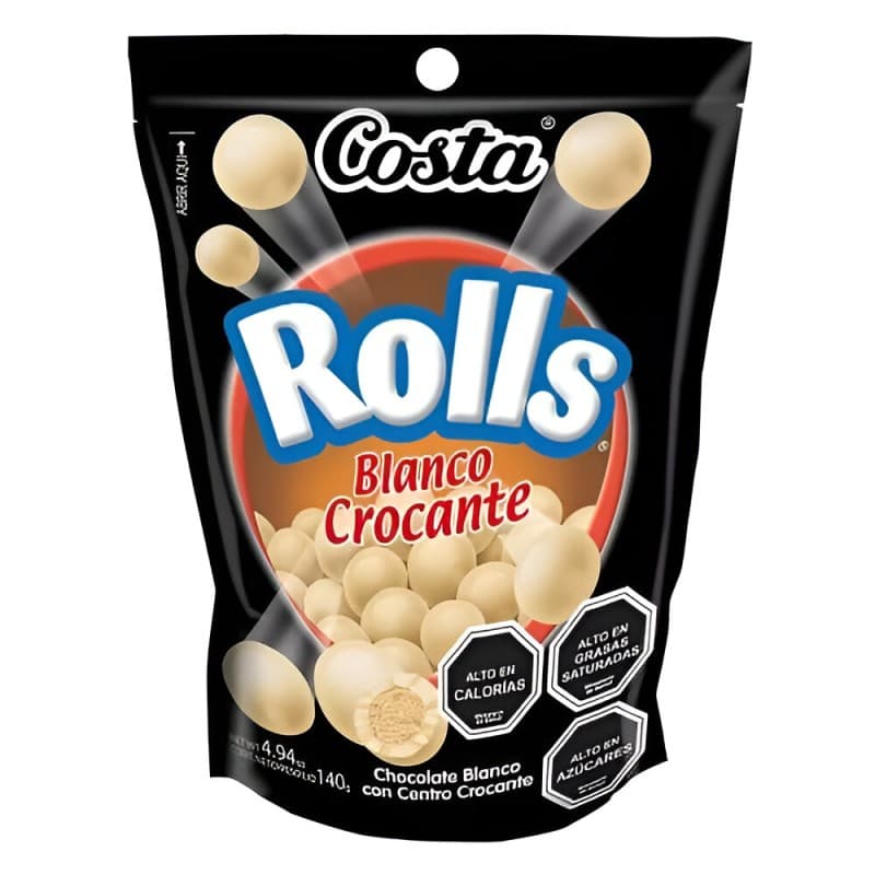 Imagen de Chocolates Rolls Blanco Crocante 140g