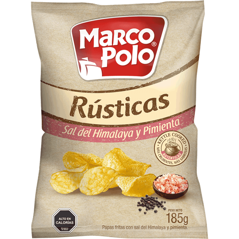 Imagen de Papas Marco Polo Rusticas C/Sal del Himalaya y Pimienta 185gr