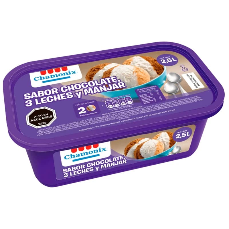 Imagen de Helado Chamonix Chocolate Tres Leches y Majar 2.5lt