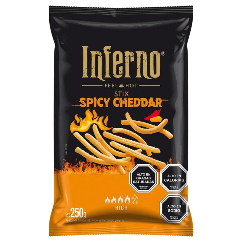 Imagen de Ramitas Inferno Spicy Cheddar 250g
