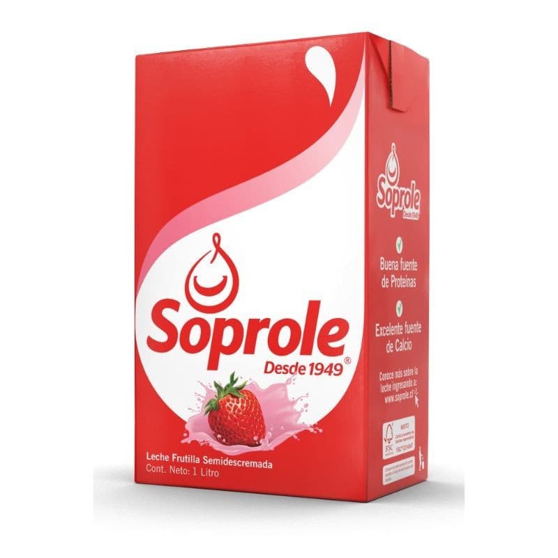 Imagen de Leche Sem/Desc. Soprole Frutilla 1Lt.
