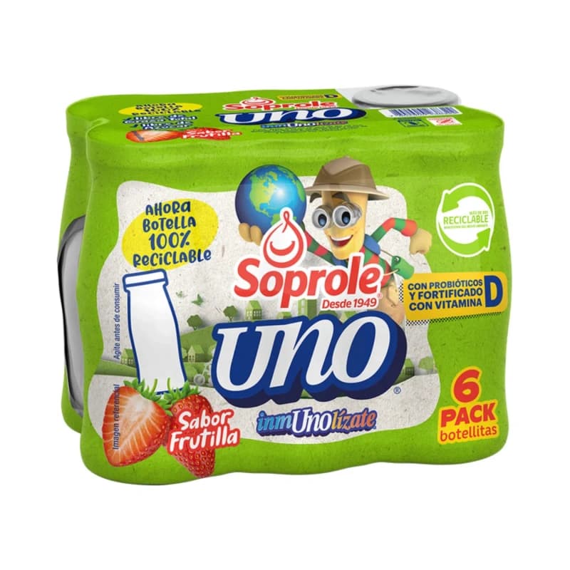 Imagen de Pack x6 Uno Soprole Frutilla 80ml