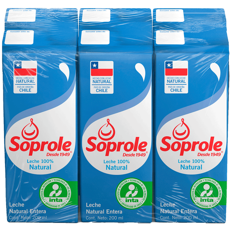 Imagen de Pack Leche Entera Soprole 200ml