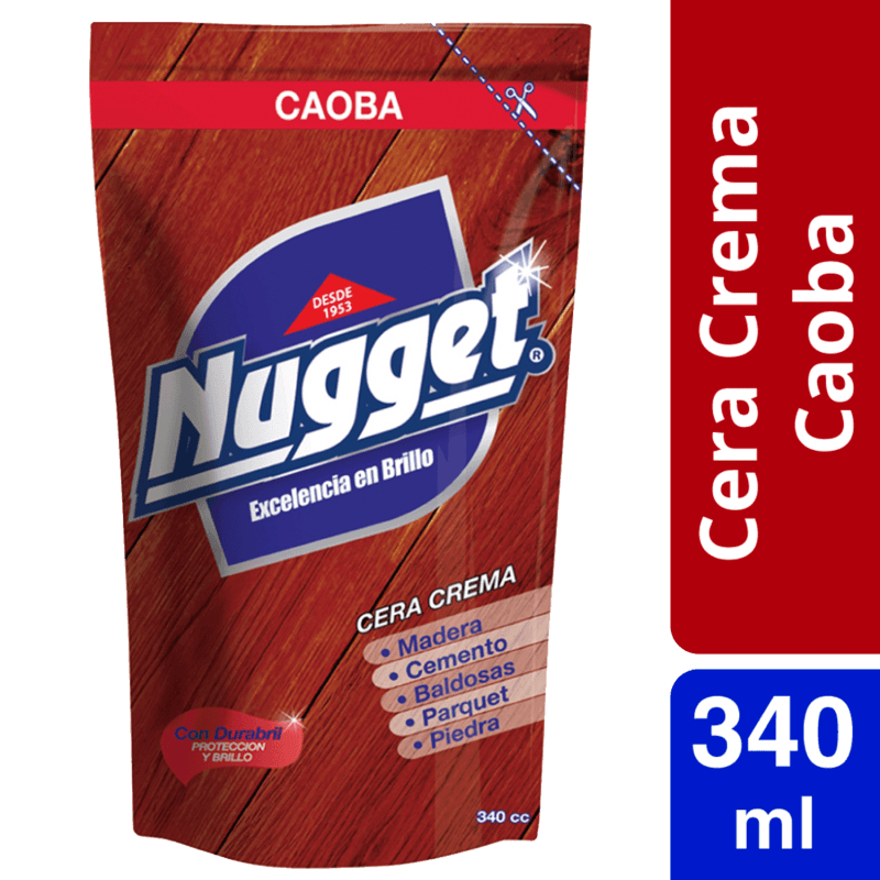 Imagen de Cera Crema Nugget Caoba 340cc