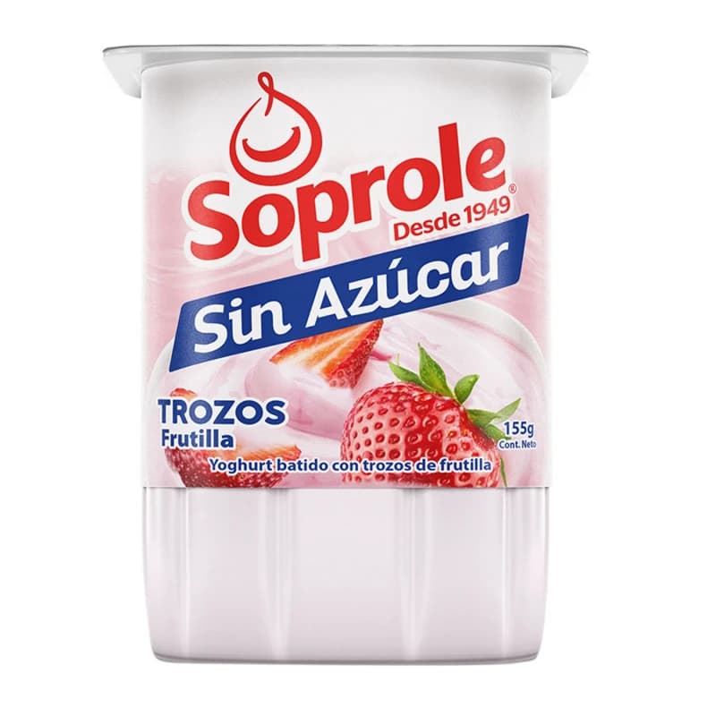 Imagen de Yogurt Soprole sin Azucar Trozos Futilla 155g